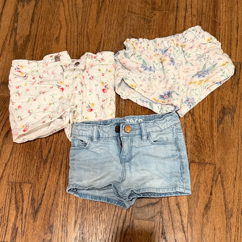 3-Pack Girls Summer Shorts - 3T Gap & Old Navy